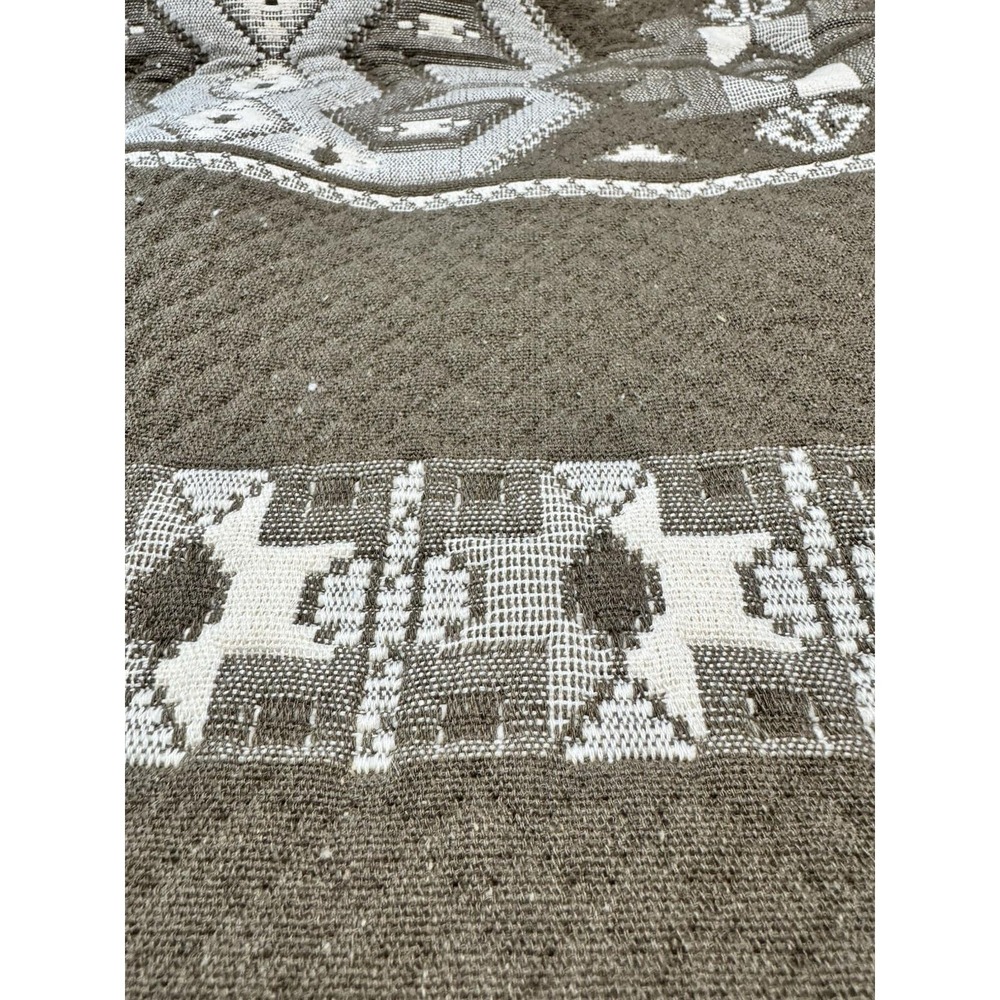 Area Rug Cream Brown 48x25" Scandinavian‎ Southwest Design Cotton Blend - Picture 7 of 8